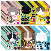 Load image into Gallery viewer, TICIAGA 36pcs Dog and Cats Make-a-face Kids Stickers Sheets, Make Your Own Dogs and Cats Stickers Fun Craft Project for Kids, 36pcs Dogs and Cats Mix and Match Stickers Kids Party Favor, Class Reward
