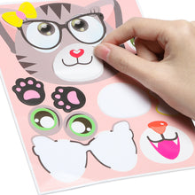 Load image into Gallery viewer, TICIAGA 36pcs Dog and Cats Make-a-face Kids Stickers Sheets, Make Your Own Dogs and Cats Stickers Fun Craft Project for Kids, 36pcs Dogs and Cats Mix and Match Stickers Kids Party Favor, Class Reward
