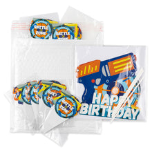 Load image into Gallery viewer, TICIAGA Dart War 49pcs Birthday Cake Toppers, Dart War Cupcake Topper Cake Picks for Boys, Dart Gun Happy Birthday Cake Topper Sign Banner, Blaster Battle Theme Cake Decoration Party Supplies for Kids
