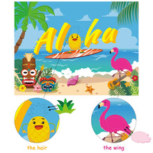 Load image into Gallery viewer, Ticiaga 36pcs Aloha Hawaii Party Stickers Game, Pin The Hair And Wing On Large Pineapple And Flamingo Poster, Summer Theme Party Game Activity for Kids, Tropical Luau theme Party Decoration Supplies
