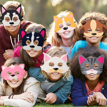 Load image into Gallery viewer, TICIAGA 12 Pack Dog Cat Felt Toy Masks for Kids, Animals Cosplay Costume Masks, Puppy Kitty Pretend Play Accessories, Role Playing Game Props, Dog Cat Theme Birthday Dress-Up Party Favor Decoration
