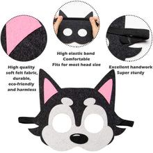 Load image into Gallery viewer, TICIAGA 12 Pack Dog Cat Felt Toy Masks for Kids, Animals Cosplay Costume Masks, Puppy Kitty Pretend Play Accessories, Role Playing Game Props, Dog Cat Theme Birthday Dress-Up Party Favor Decoration
