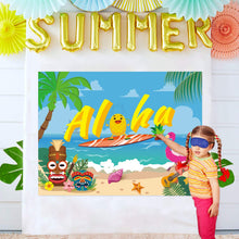 Load image into Gallery viewer, Ticiaga 36pcs Aloha Hawaii Party Stickers Game, Pin The Hair And Wing On Large Pineapple And Flamingo Poster, Summer Theme Party Game Activity for Kids, Tropical Luau theme Party Decoration Supplies
